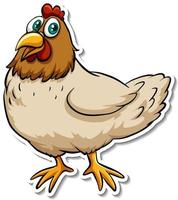 Chicken farm animal cartoon sticker vector