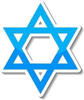 Star of David sticker on white background vector