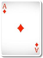 Ace of Diamonds Playing Card Isolated vector