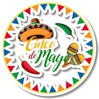 Cinco de Mayo badge sticker vector