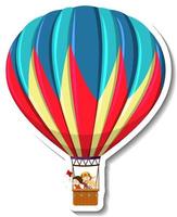 Hot air balloon cartoon sticker vector