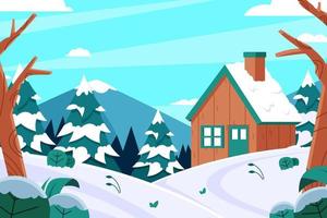 paisaje de invierno al aire libre vector