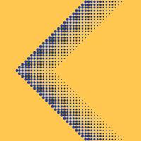 Halftone dynamic arrow sign, dots direction pointer vector