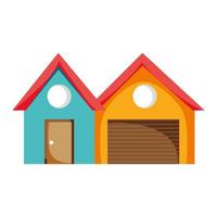 house garage property real estate isolated icon vector