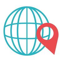 world pointer location service delivery isolated icon design vector