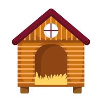 wooden hen house farm isolated icon on white background vector