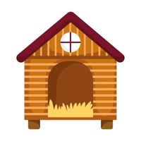 Granja de gallinero de madera icono aislado sobre fondo blanco. vector