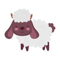 sheep cartoon farm animal isolated icon on white background vector