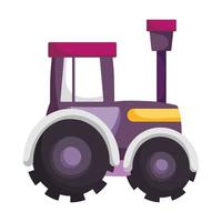 Tractor agrícola transporte agrícola icono aislado sobre fondo blanco. vector
