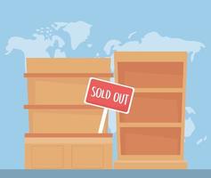 shelves sold out problem world, excess purchase vector