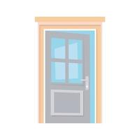 puerta abierta, hogar, marco, aislado, icono, fondo blanco vector