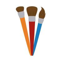 paint brush creativity home education flat style icon vector