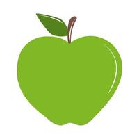 icono de estilo plano de dieta de fruta fresca de manzana verde vector