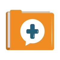 online doctor folder file medical information care flat style icon vector