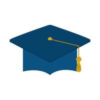 graduation hat success home education flat style icon vector