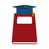 book and graduation hat home education flat style icon vector