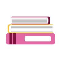 stack of books supplies home education flat style icon vector