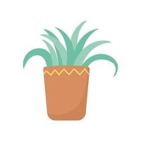 potted plant decoration isolated icon white background vector