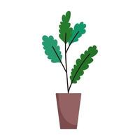 potted plant decoration interior isolated icon white background vector