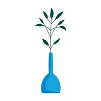 plants in vase decoration isolated icon on white background vector