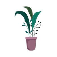 Decoración de plantas en maceta icono aislado sobre fondo blanco. vector