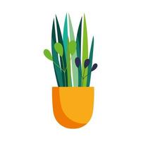 potted plant decoration isolated icon on white background vector