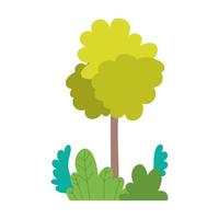 árbol arbustos follaje naturaleza icono aislado fondo blanco vector