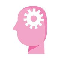 Human head with gear vector design