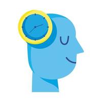 Human head with clock vector design