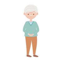 Diseño de vector de avatar de abuelo aislado