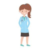 Doctora aislada con diseño vectorial uniforme vector