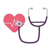 Isolated heart pulse and stethoscope vector design