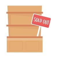 Isolated shopping shelf with sold out banner vector design