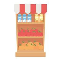 Isolated shopping shelf with products vector design