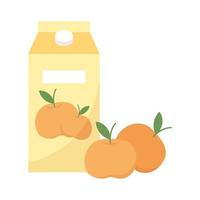 Diseño de vector de caja de jugo de naranja aislado