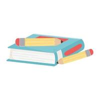 Isolated school book and pencils vector design