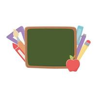 Isolated school board apple and books vector design