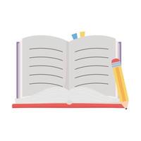 Isolated school book and pencil vector design