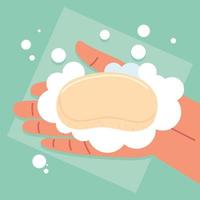 hand with soap vector