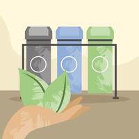 collection of bins recycling vector