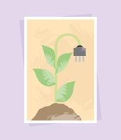 ecology green electric plug vector