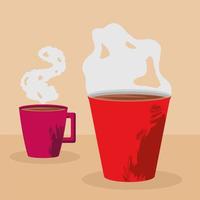 coffee in mugs vector
