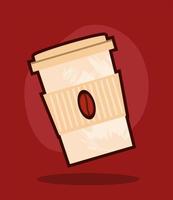 coffee in disposable take away vector