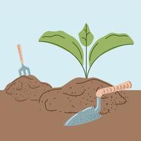 growth plantation foliage vector