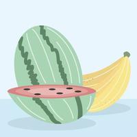dibujos animados de frutas tropicales vector