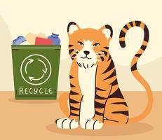 save the wild and recycling vector