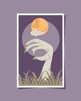 scary zombie hand vector