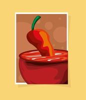 sauce of chili pepper vector