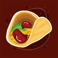 taco snack food vector