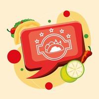 mexican food taco vector